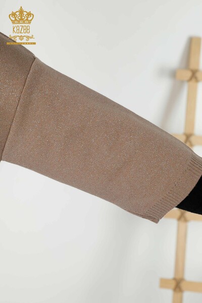 Vente en Gros Cardigan Femme - Poche Détaillée - Vison - 30047 | KAZEE - 5