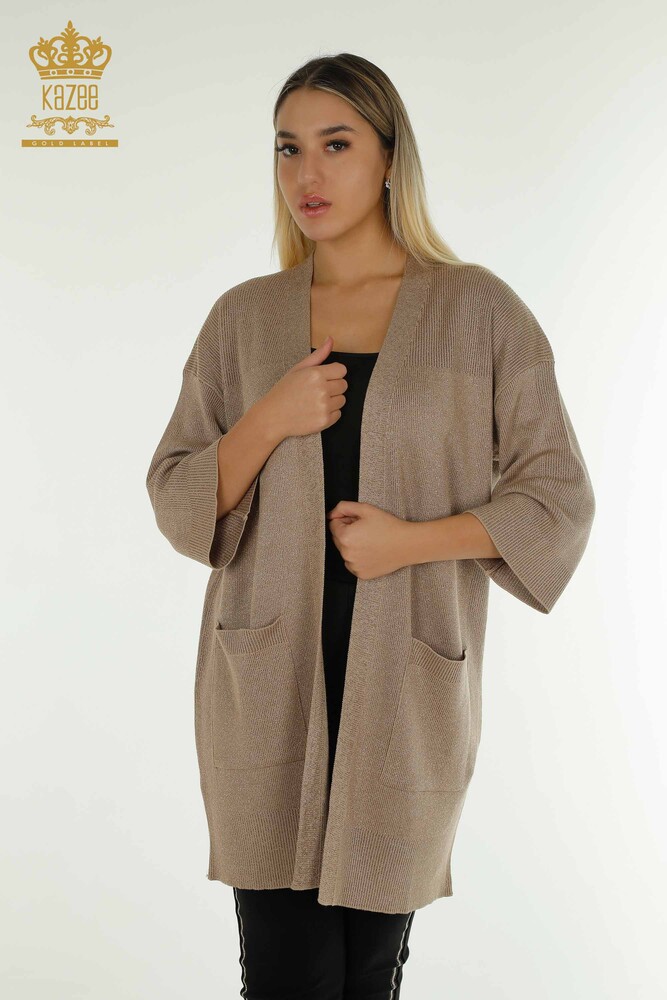 Vente en gros Cardigan Femme Glitter Beige - 30135 | KAZEE - 1