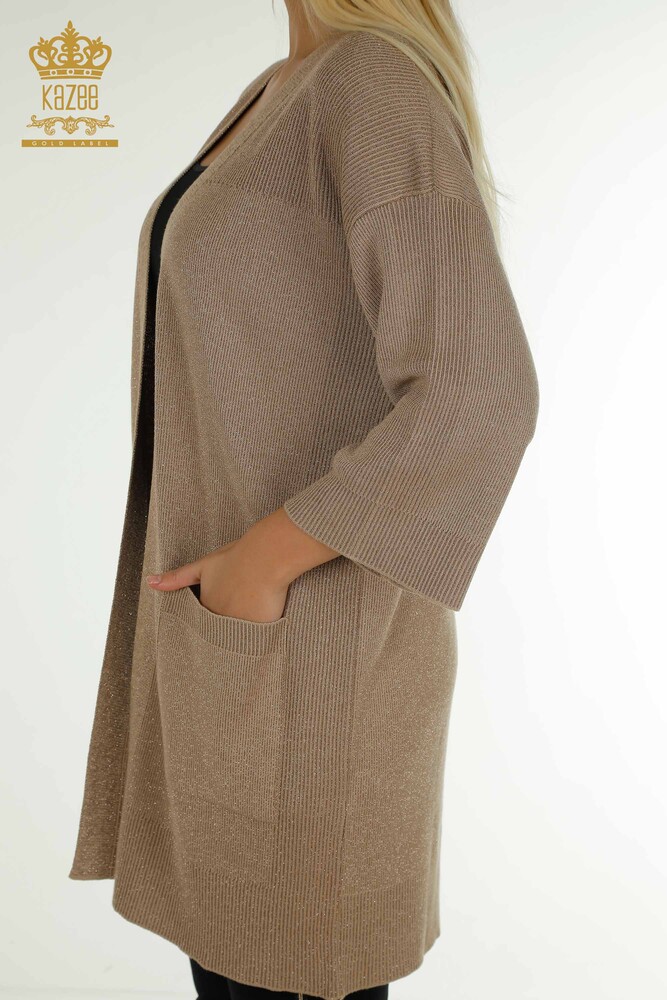 Vente en gros Cardigan Femme Glitter Beige - 30135 | KAZEE - 5
