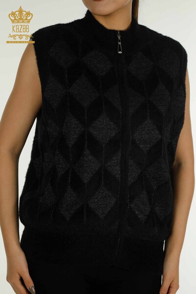 Vente en gros Cardigan zippé pour femmes noir - 30211 | KAZEE - Thumbnail