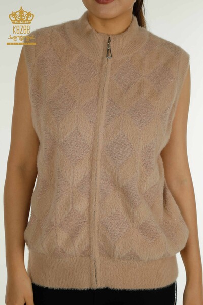 Cardigan zippé en poudre pour femmes, vente en gros - 30211 | KAZEE - Thumbnail