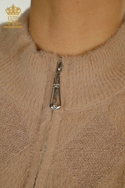 Cardigan zippé en poudre pour femmes, vente en gros - 30211 | KAZEE - Thumbnail