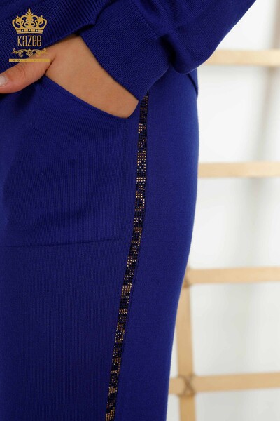 Ensemble de survêtement pour femmes en gros Saks brodé de pierre - 16677 | KAZEE - 7