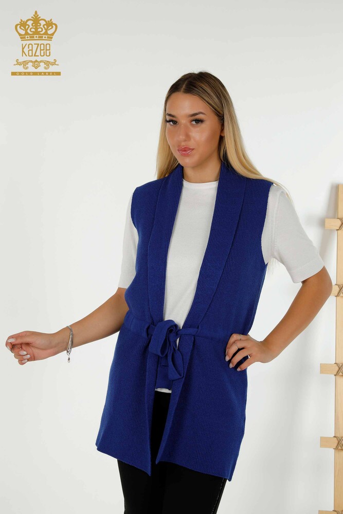 Gilet pour femmes en gros avec cravate en corde Saks - 30410 | KAZEE - 1