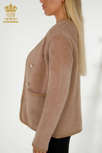 Gros Cardigan Femme Angora Poche Vison - 30263 | KAZEE - 5