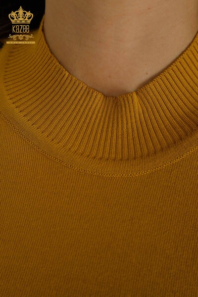 Pull en tricot pour femmes, modèle américain, couleur safran vente en gros - 30753 | KAZEE - Thumbnail