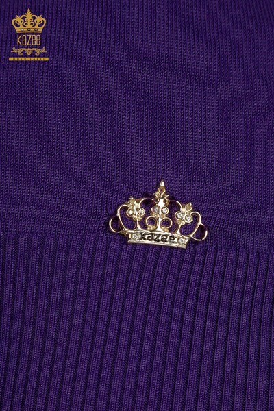 Pull en tricot pour femmes en gros modèle américain violet - 15943 | KAZEE - Thumbnail