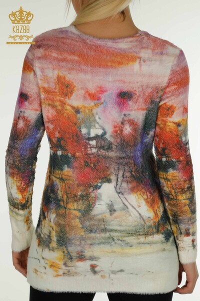 Vente en gros de tricots pour femmes Angora papillon imprimé numérique - 40010 | KAZEE - Thumbnail