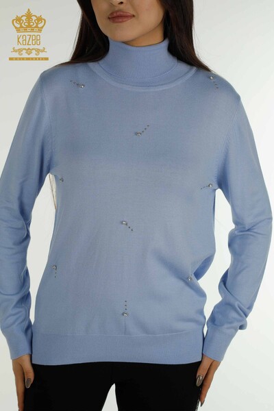 Kazee - Vente en gros de tricots pour femmes Pierre détaillée bleu - 30113 | KAZEE (1)