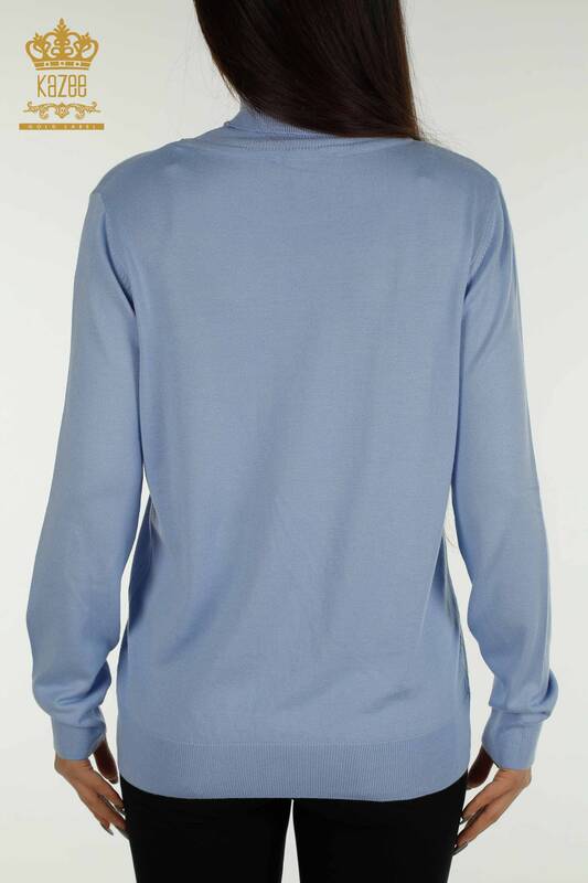 Vente en gros de tricots pour femmes Pierre détaillée bleu - 30113 | KAZEE