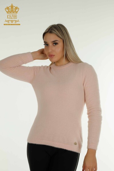 Pull en tricot pour femmes en gros Angora Basic Powder - 30490 | KAZEE - Thumbnail