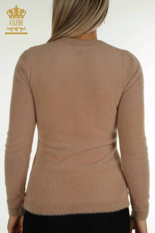 Pull en tricot pour femmes en gros Angora Basic Vison - 30490 | KAZEE