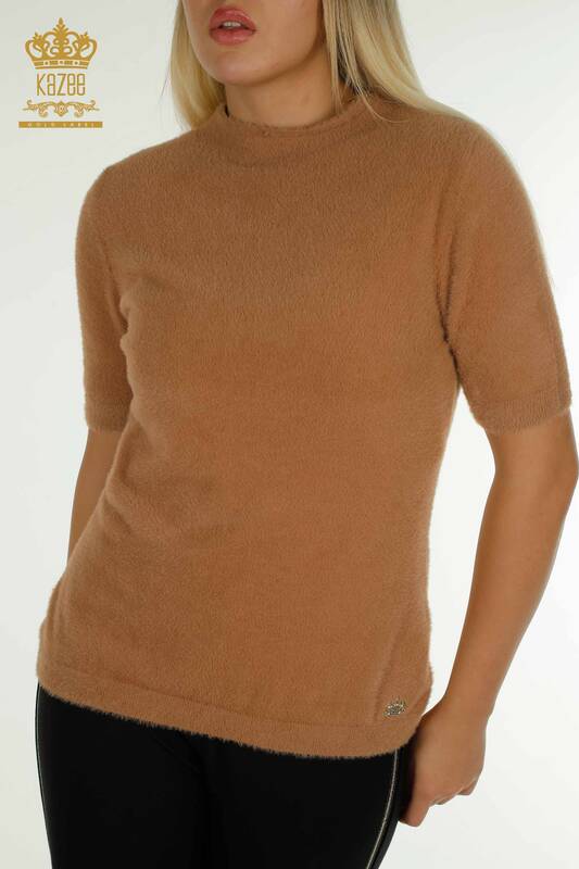 Pull en tricot pour femmes en gros Angora Basic Vison - 30610 | KAZEE