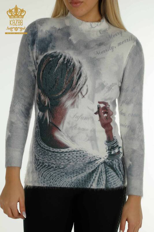 Pull en tricot pour femme en gros Angora Digital - 40031 | KAZEE