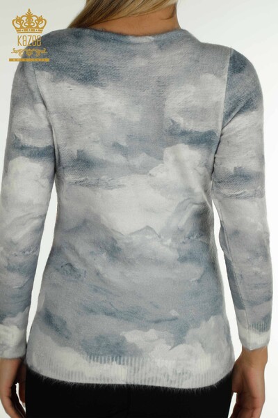 Pull en tricot pour femmes en gros Angora Figure imprimé numérique - 40040 | KAZEE - Thumbnail