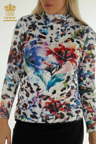 Pull en tricot Angora à manches longues pour femmes, vente en gros, numérique - 40045 | KAZEE - Thumbnail