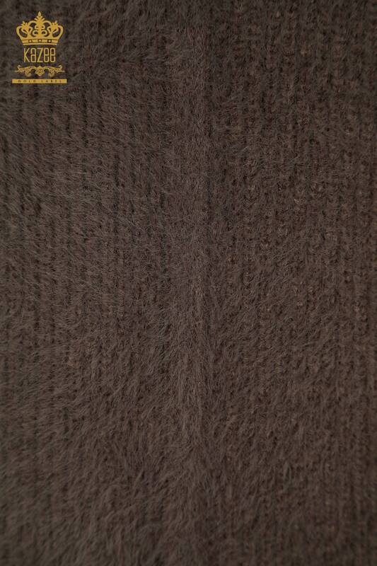 Pull en tricot pour femmes en gros Angora Vison Foncé - 30646 | KAZEE