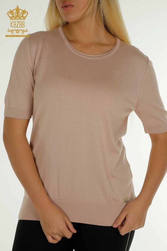 Pull en tricot pour femmes en gros modèle américain de base Stone - 16271| KAZEE