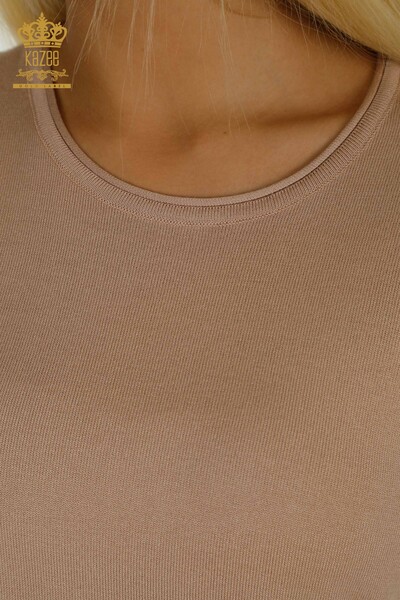 Pull en tricot pour femmes en gros modèle américain de base Stone - 16271| KAZEE - Thumbnail