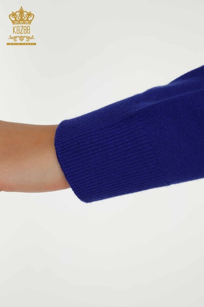 Pull en tricot pour femmes en gros à col rond Saks - 30027 | KAZEE - 6