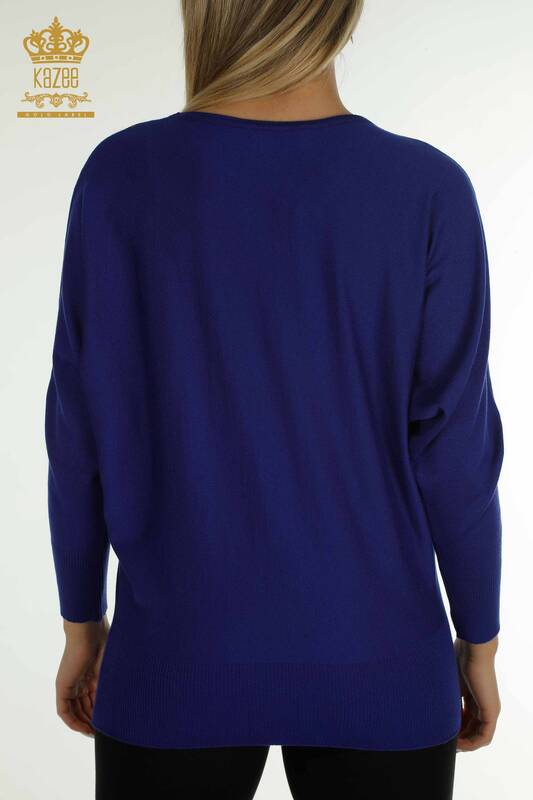 Pull en tricot pour femmes en gros Léopard Pierre Brodée Saks - 30633 | KAZEE