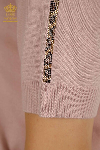 Pull en tricot à manches courtes pour femmes en gros poudre - 30478 | KAZEE - Thumbnail