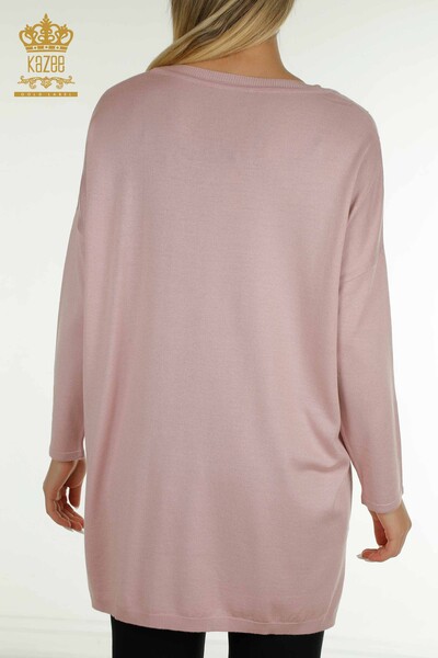 Pull en tricot à manches longues pour femmes en gros poudre - 30624 | KAZEE - Thumbnail