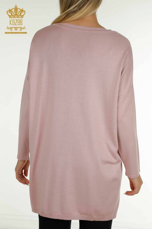 Pull en tricot à manches longues pour femmes en gros poudre - 30624 | KAZEE