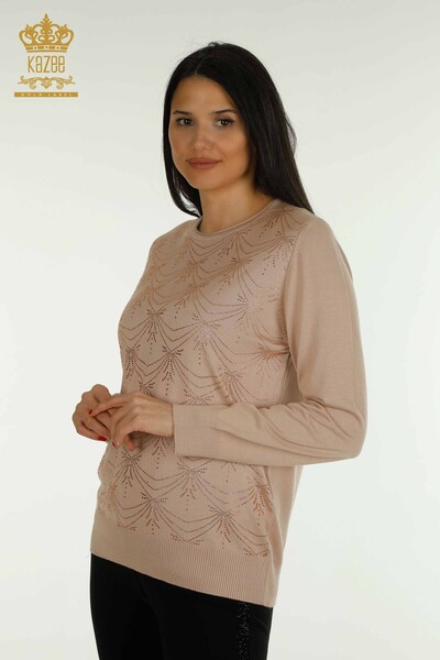 Kazee - Pull en tricot à manches longues pour femmes en gros poudre - 30635 | KAZEE