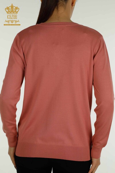 Pull en tricot à manches longues pour femmes en gros Dusty Rose - 11071 | KAZEE - Thumbnail