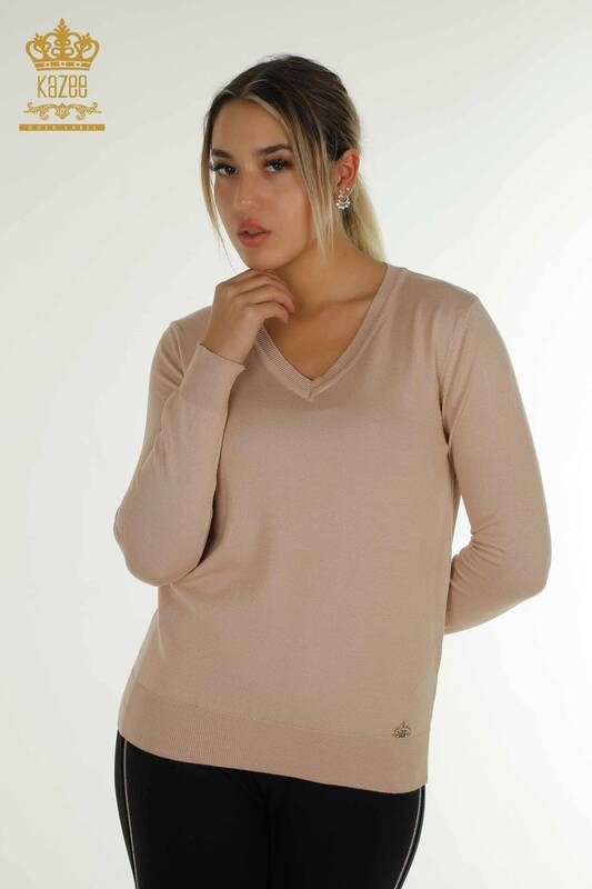 Vente en gros de tricots pour femmes pull à manches longues pierre - 11071 | KAZEE