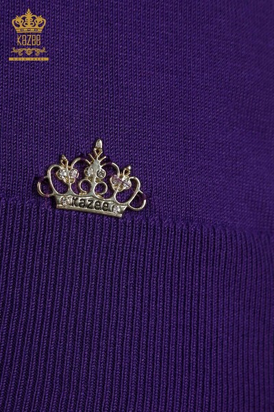 Pull en tricot à manches longues pour femmes en gros violet - 11071 | KAZEE - Thumbnail