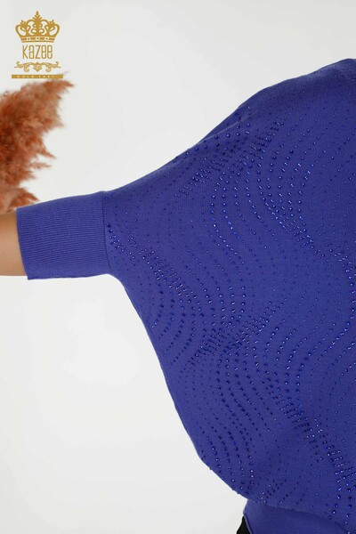 Vente en gros Pull en tricot pour femmes - Pierre brodée - Saks - 16797 | KAZEE - Thumbnail