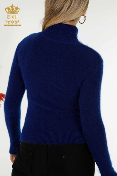 Pull en tricot pour femmes en gros pierre brodée Angora Saks - 18894 | KAZEE - Thumbnail