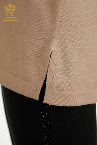 Pull en tricot pour femmes en gros avec broderie de pierre - 30750 | KAZEE - Thumbnail