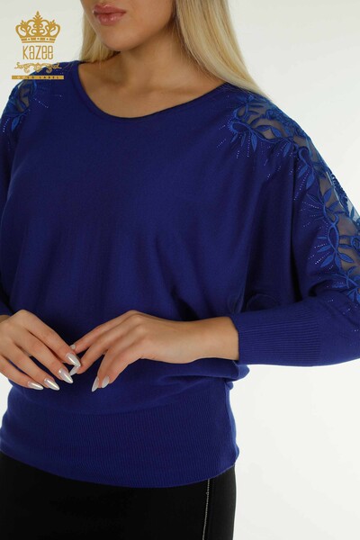 Pull en tricot pour femmes en gros avec détail en tulle Saks - 15699 | KAZEE - Thumbnail