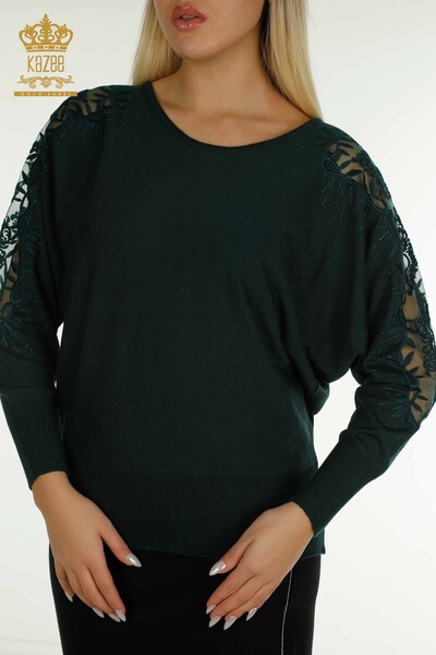 Pull en tricot pour femmes en gros Tulle détaillé Nefti - 15699 | KAZEE - Thumbnail