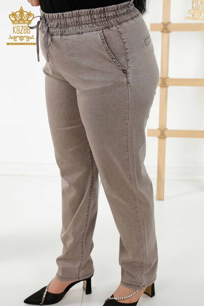 Grossiste Pantalon Femme Poche Détaillée Marron - 3673 | KAZEE - 6