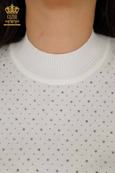 Grossiste Pull Femme - Manches Courtes - Ecru - 16950 | KAZEE - 4