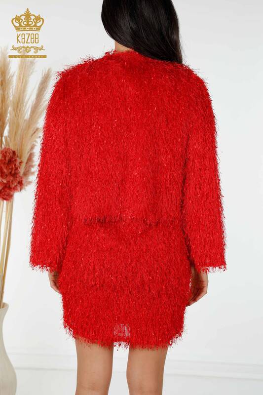 Grossiste Cardigan Robe Femme Rouge - 16649 | KAZEE