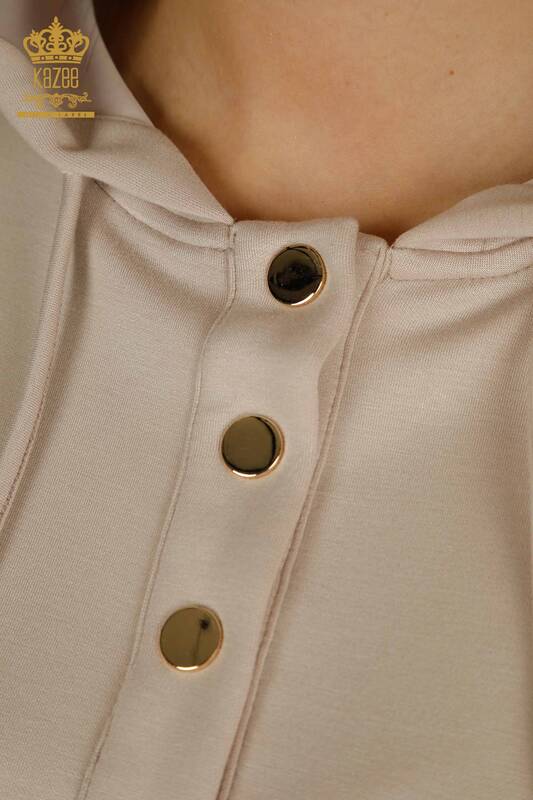 Ensemble de survêtement short et short pour femmes, vente en gros, vison à capuche - 17695 | KAZEE