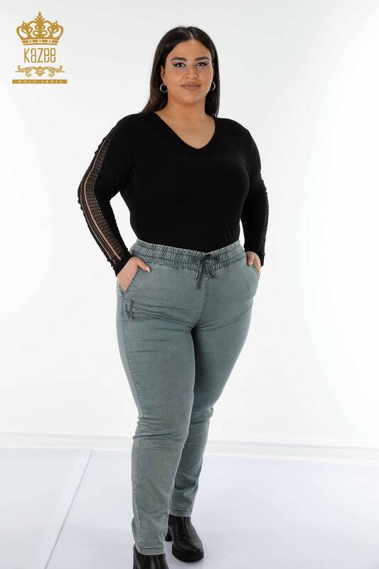 Grossiste Pantalon Taille Élastique Femme Kazee Imprimé Kaki - 3502 | KAZEE