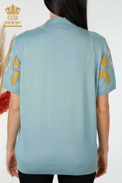 Grossiste Tricot Femme Motif Feuille Menthe - 16753 | KAZEE - 8