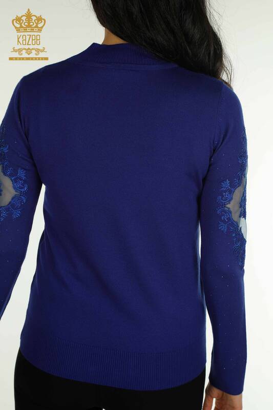 Pull en tricot pour femmes en gros brodé Saks - 30892 | KAZEE