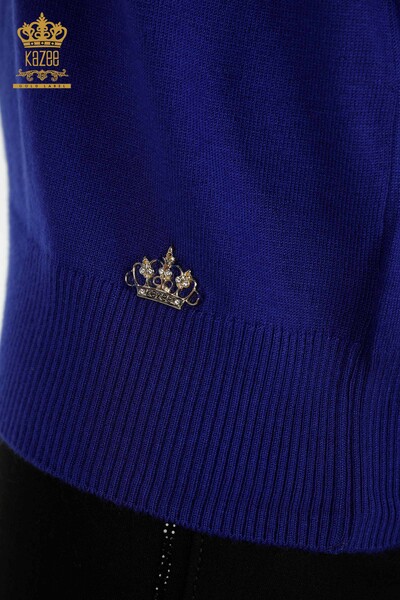 Vente en gros en tricot pour femmes - Col montant - Basique - Saks - 16663 | KAZÉE - Thumbnail