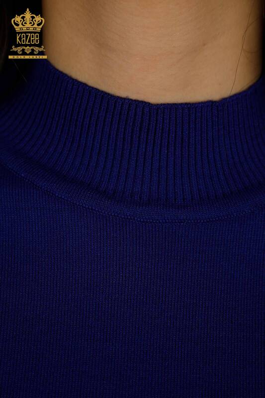 Pull en tricot pour femmes en gros col haut Basic Saks - 30613 | KAZEE
