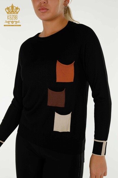 Pull en tricot pour femmes en gros avec poches colorées - 30108 | KAZEE - Thumbnail