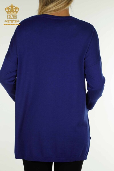 Pull en tricot pour femmes en gros Saks brodé de pierre de cristal - 30602 | KAZEE - Thumbnail