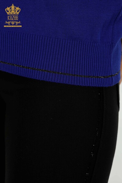Tricots pour femmes en gros pull épaule brodé Saks - 30498 | KAZEE - Thumbnail