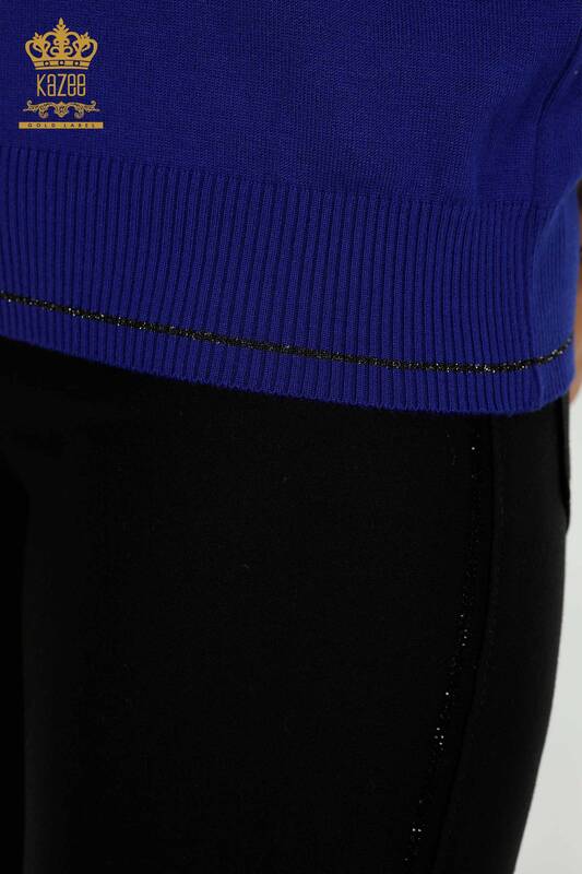 Tricots pour femmes en gros pull épaule brodé Saks - 30498 | KAZEE